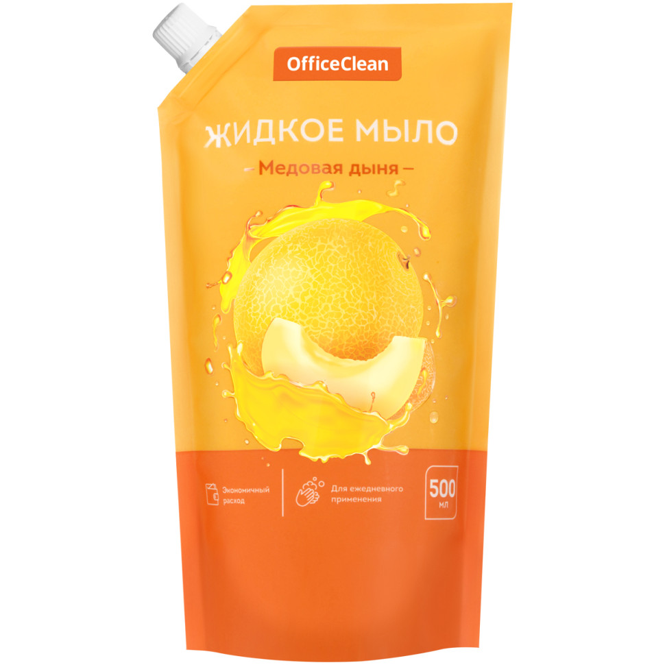 Мыло жидкое OfficeClean "Медовая дыня", дой-пак, 500мл, 359433