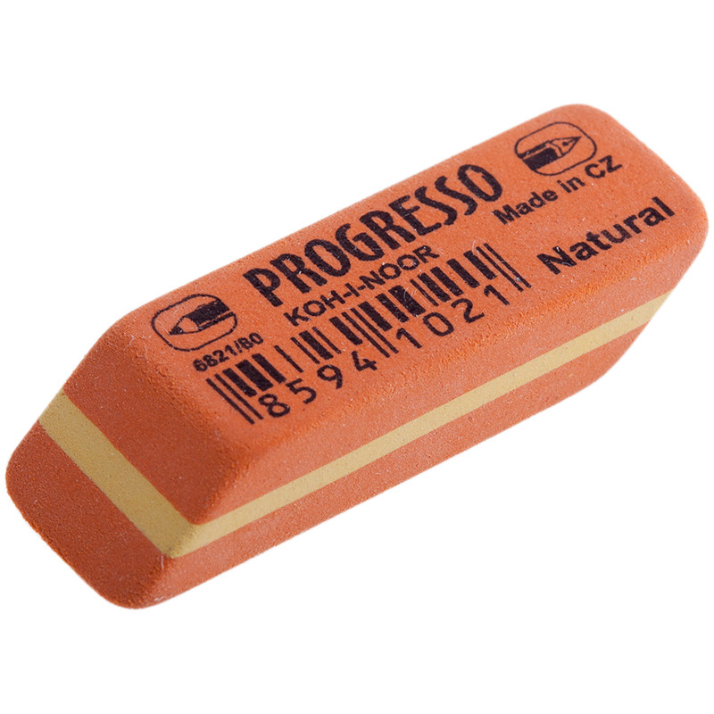 Ластик Koh-I-Noor "Progresso" 80, комбинированный, каучук, 41*14*8мм, 84 штук, 027650