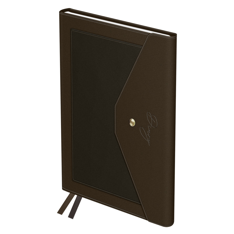 Ежедневник недатированный, А5, 136л., твердый переплет, кожзам, BG "Clutch. Dark bronze", бронзовый, внешний карман, 370257