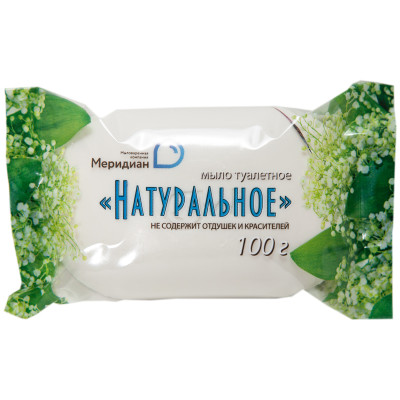 Мыло туалетное Меридиан "Натуральное", 100г, флоу-пак, 281626