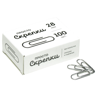 Скрепки 28мм, Globus, 100шт., карт. упаковка, 075758