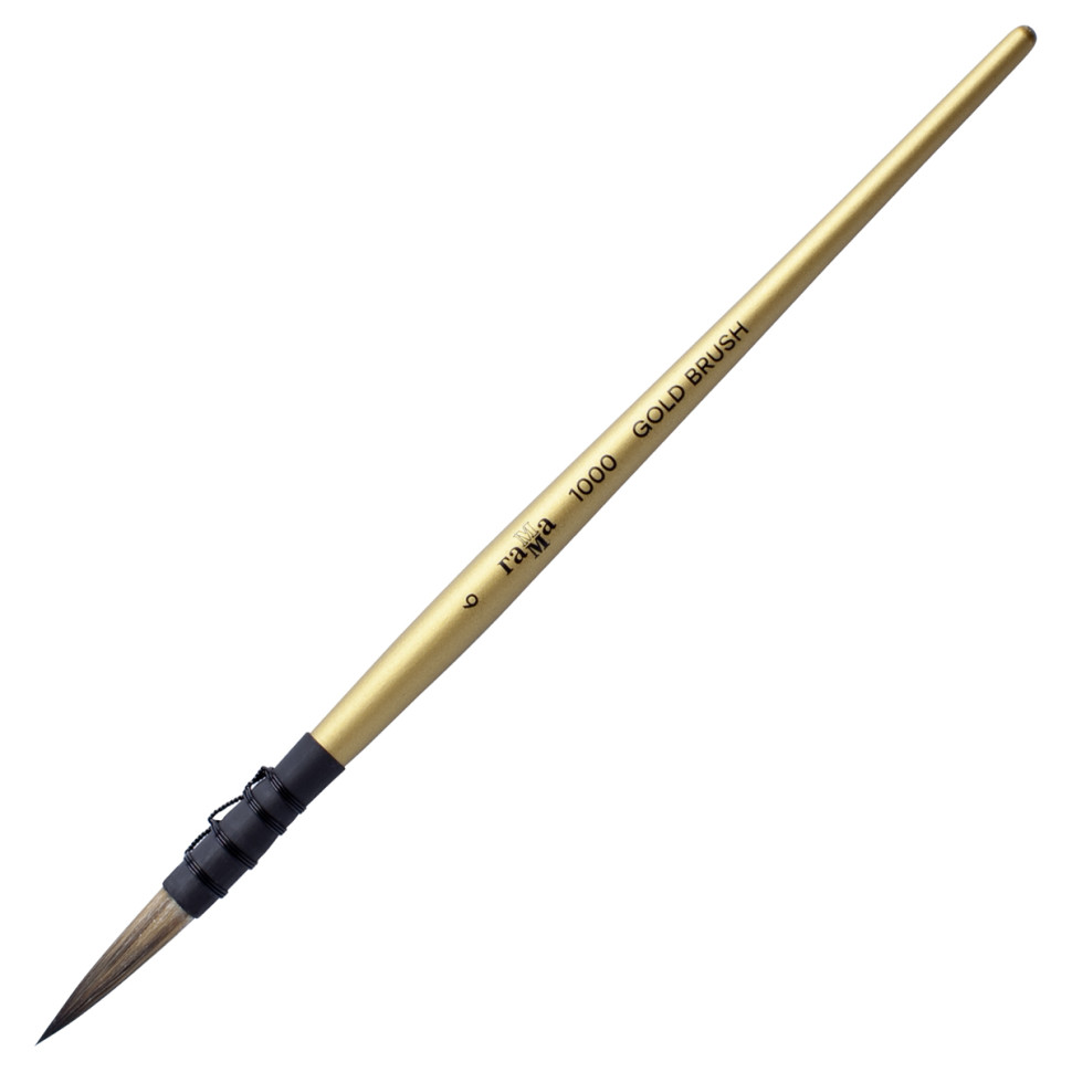 Кисть художественная синтетика Гамма "GOLD BRUSH", круглая №6, французское крепление, короткая ручка, 366868