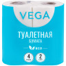 Бумага туалетная Vega 2-слойная, 4шт., эко, 15м, тиснение, белая, 315616