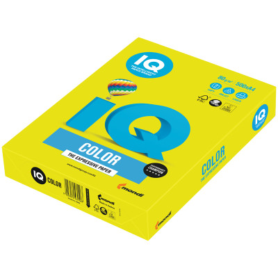 Бумага IQ "Color neon" А4, 80г/м2, 500л. (желтый неон), 083745