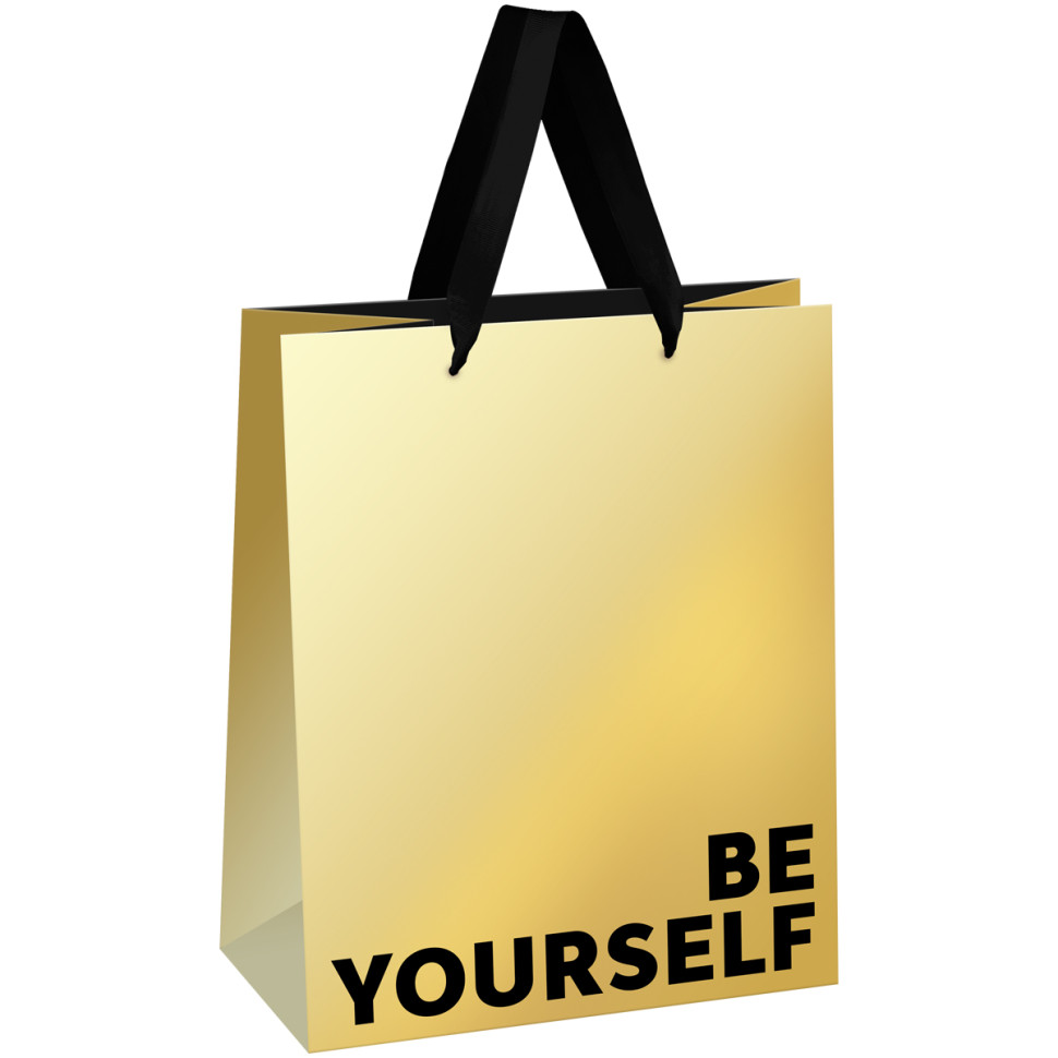 Пакет подарочный 18*23*10см MESHU "Be yourself",  матовая ламинация, 371110