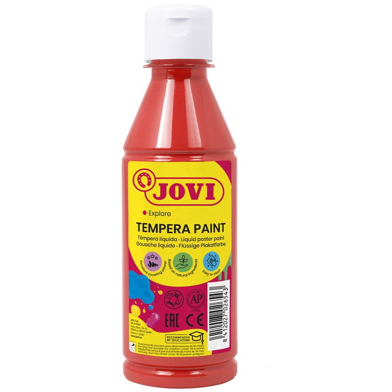 Гуашь JOVI, с повышенным содержанием пигмента, красная, 250мл, 347417