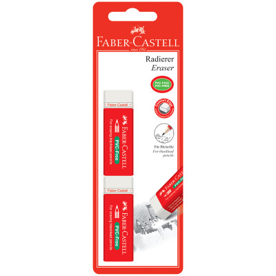 Набор ластиков Faber-Castell "PVC-Free" 2шт., прямоугольный, картон. футляр, в пленке, 63*22*11мм, блистер, 286691