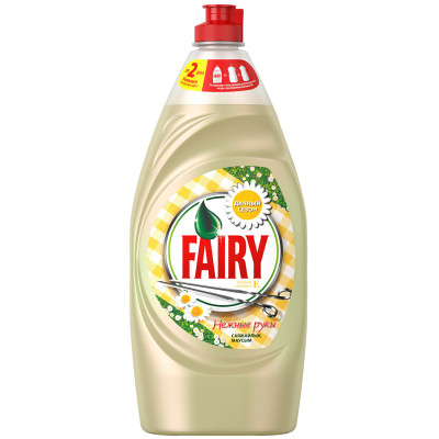 Средство для мытья посуды Fairy "Нежные руки. Ромашка и витамин Е", 900мл, 240409
