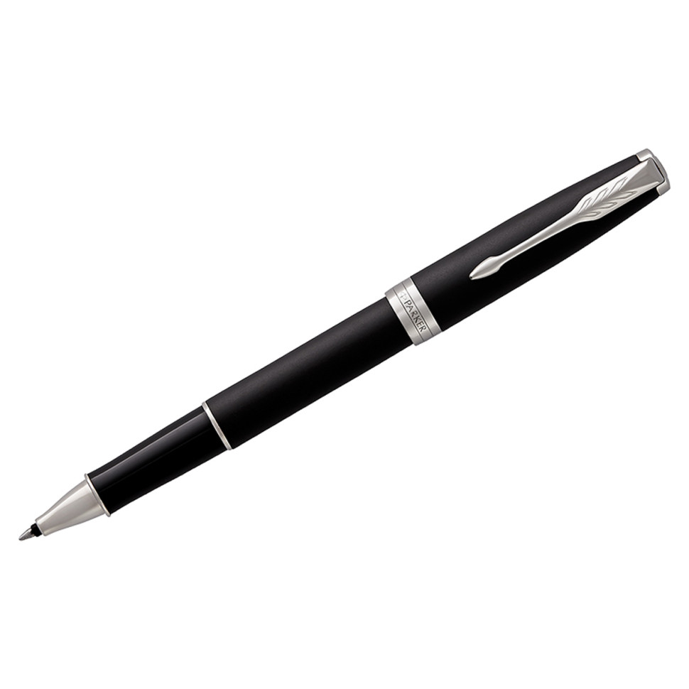 Ручка-роллер Parker "Sonnet Matte Black CT" черная, 0,8мм, подарочная упаковка, 240083
