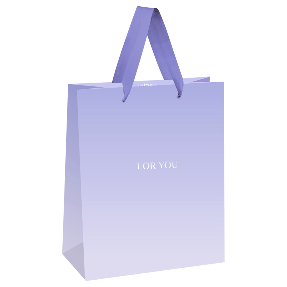 Пакет подарочный 18*23*10см MESHU "For you. Purple", фольга, матовая ламинация, 24 штук, 382289