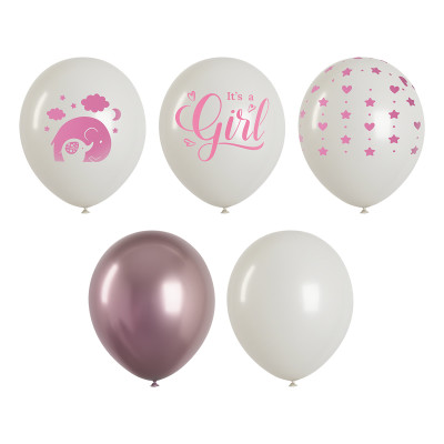 Воздушные шары, 10шт., М12/30см, MESHU "It's girl", пастель, ассорти, 374079