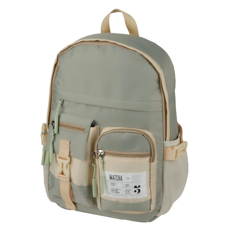 Рюкзак Berlingo Tasty "Green matcha", 40*28*15см, 1 отделение, 7 карманов, уплотненная спинка, 353176