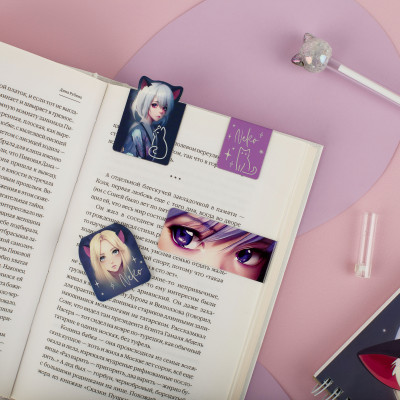 Закладки магнитные для книг, 4шт., MESHU "Neko", 361182