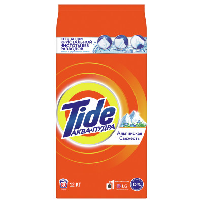 Порошок для машинной стирки Tide "Альпийская свежесть", 12кг (ПОД ЗАКАЗ), 386021