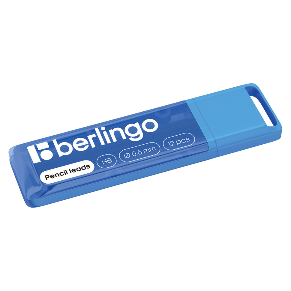 Грифели для механических карандашей Berlingo, 12шт., 0,5мм, HB, 321555