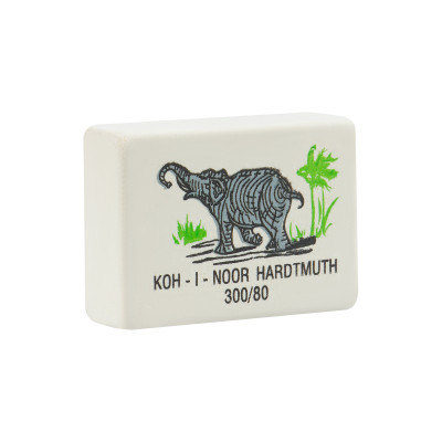 Ластик Koh-I-Noor "Elephant" 300/80, прямоугольный, натуральный каучук, 26*18,5*8мм, цветной, 80 штук, 001467