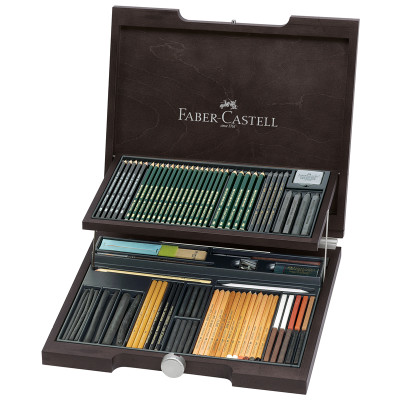 Набор художественных изделий Faber-Castell "Pitt Monochrome", 85 предметов, дерев. коробка, 290019