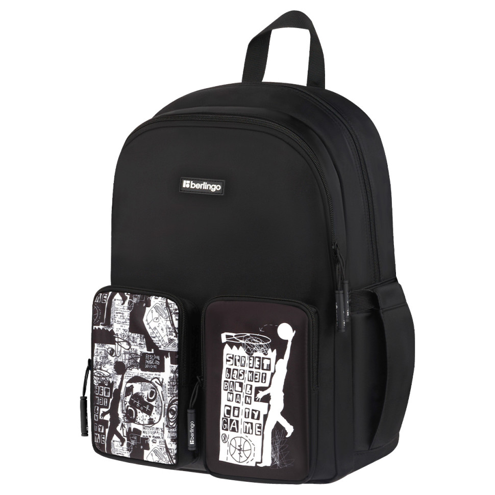 Рюкзак Berlingo UrbanBlack "Street Style" 40*27,5*16см, 2 отделения, 4 кармана, эргономичная спинка, 379239