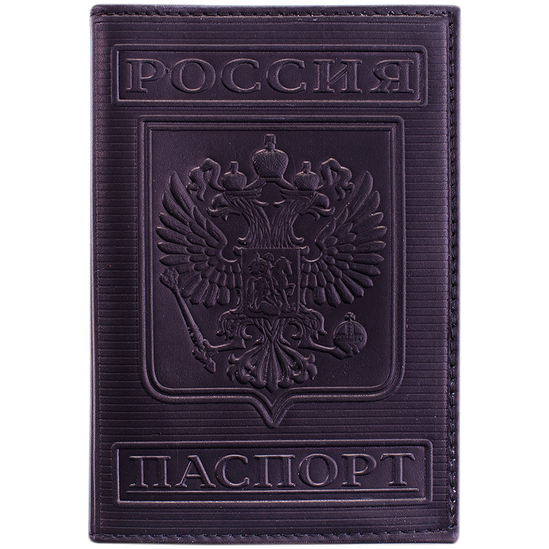 Обложка для паспорта OfficeSpace кожа тип 3, черный, тиснение "Герб", 176866