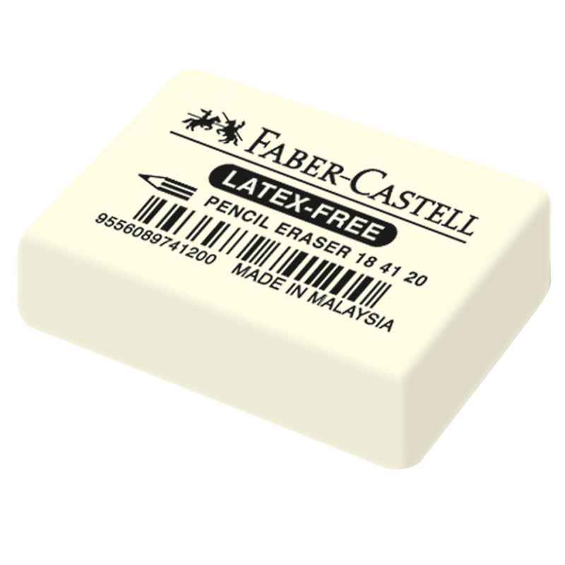 Ластик Faber-Castell "Latex-Free", прямоугольный, синтетический каучук, 40*27*10мм, 286061