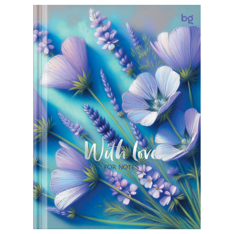Бизнес-блокнот А6, 80л., BG "Flowers with love", матовая ламинация, тиснение фольгой, 372713