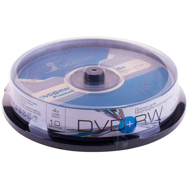 Диск DVD+RW 4.7Gb Smart Track 4x Cake Box (10шт), 105421 Диск DVD+RW 4.7Gb Smart Track 4x Cake Box (10шт), 105421