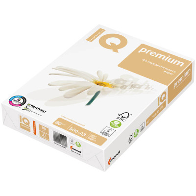 Бумага IQ "Premium" А3, 80г/м2, 500л., 172%, 106106
