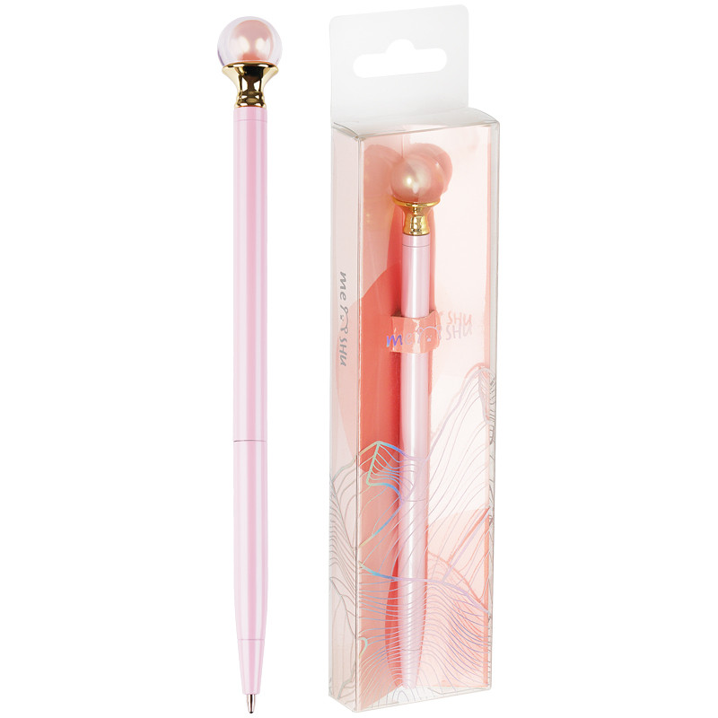 Ручка шариковая автоматическая MESHU "Pink pearl" синяя, 1,0мм, 325967