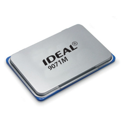 Штемпельная подушка Ideal, 90*56мм, синяя, металлическая (190092), 371367