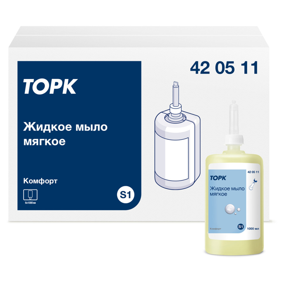 Картридж с жидким мылом Торк "Advanced"(S1), (для кода 128245, 221680, 217706), 1л, мягкое, 362336