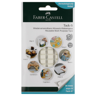 Масса для приклеивания Faber-Castell "Tack-It", 90 кубиков, 50г., картон. уп., европодвес, 286598