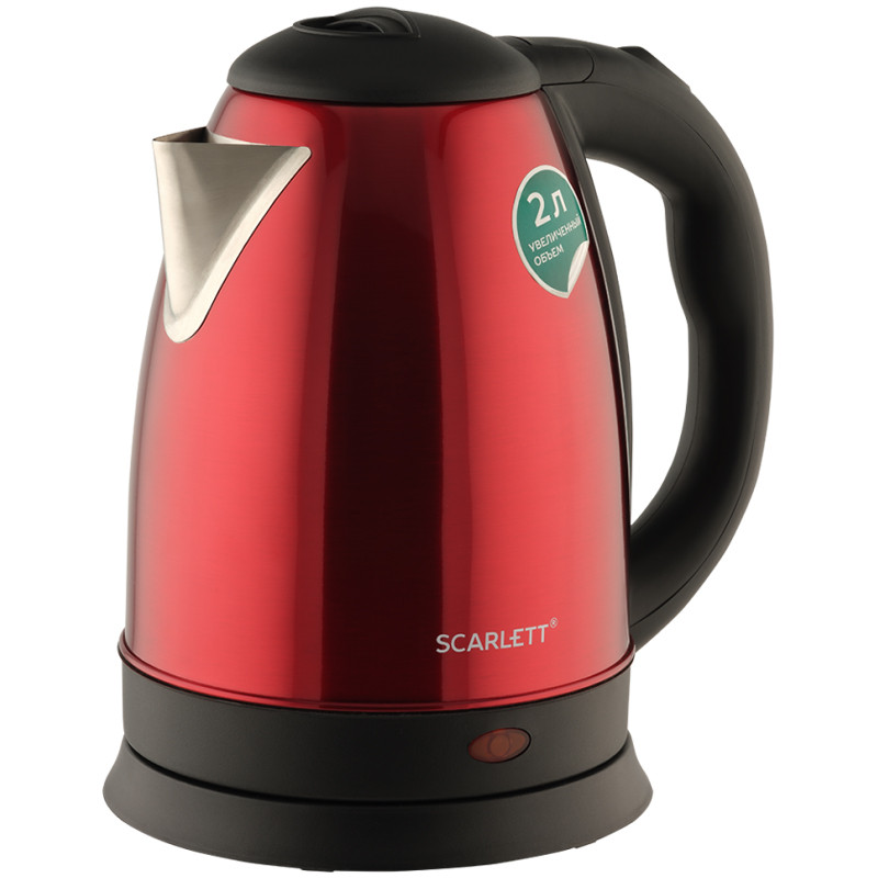 Чайник электрический Scarlett SC-EK21S76, 2л, 1800Вт, нержавеющая сталь, красный, 329804