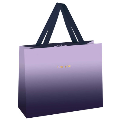 Пакет подарочный 42*33*12см MESHU "Purple gradient", фольга, матовая ламинация, 382397