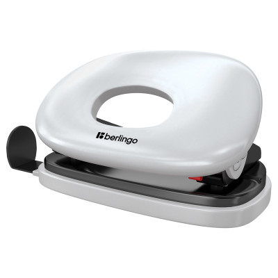 Дырокол Berlingo "Round" 20л., пластиковый, белый, 311015