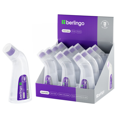 Клей канцелярский Berlingo, с губчатым аппликатором, 70мл, 279983