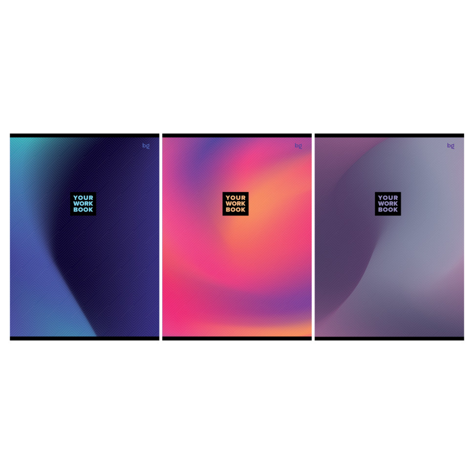 Тетрадь 48л., А4, клетка BG "Monocolor. Gradient", 9 штук, 373461