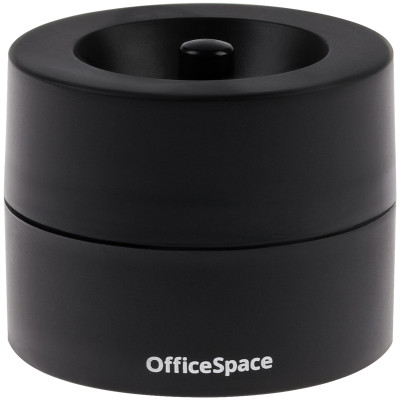 Скрепочница магнитная OfficeSpace, без скрепок, черная, картонная коробка, 331462