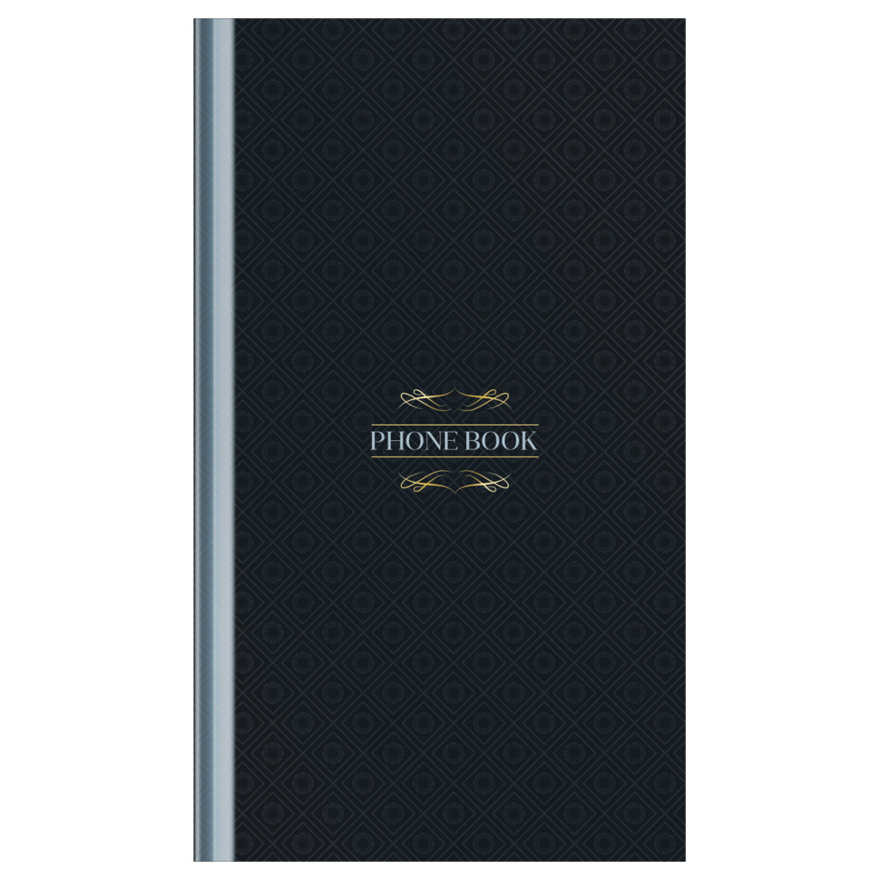 Телефонная книга А5, 80л., 7БЦ, OfficeSpace "Моноколор. Dark", выборочный УФ-лак, с высечкой, 362360
