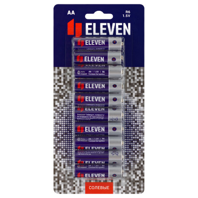 Батарейка Eleven AA (R6) солевая, BC10, 60 штук, 376036