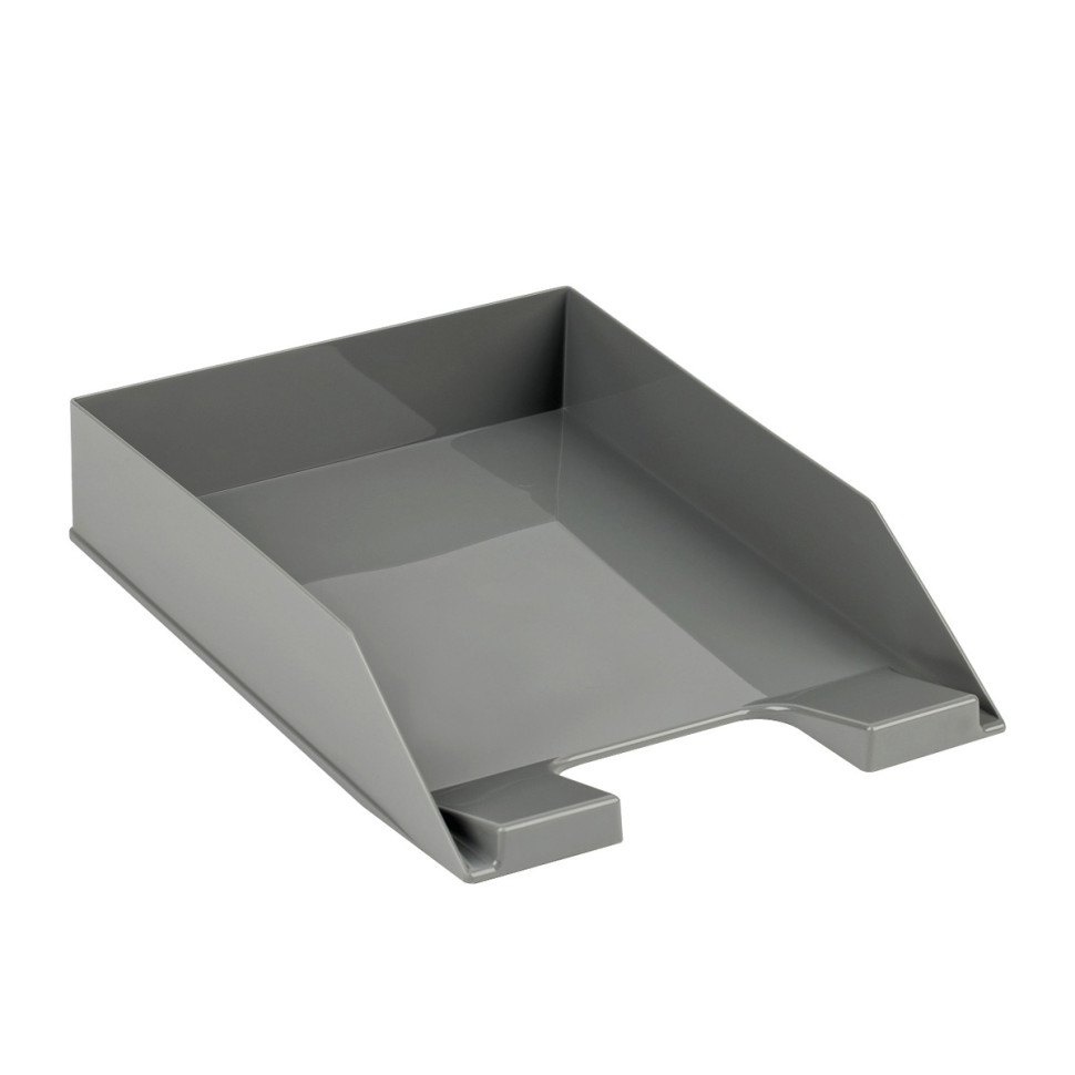 Лоток для бумаг горизонтальный СТАММ "Фаворит", серый, 351641