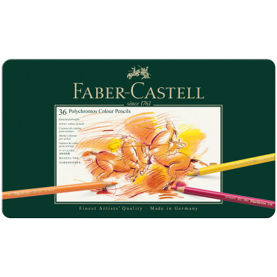Карандаши цветные художественные Faber-Castell "Polychromos", 36цв., заточен., метал. коробка, 285922