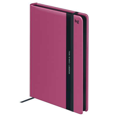Ежедневник недатированный А5, 136л., 7БЦ, BG "Monochrome. Anemone", розовый, soft touch, с резинкой, 383494