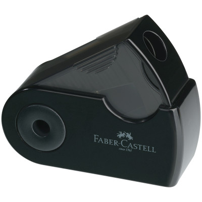 Точилка пластиковая Faber-Castell "Sleeve Mini" 1 отверстие, контейнер, черная, 286089