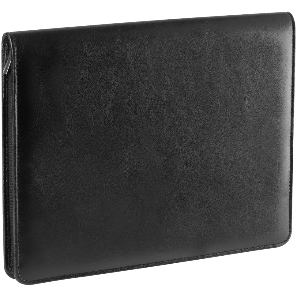 Папка деловая OfficeSpace "Merkury" имп. кожзам., на молнии, блокнот, зажим для бумаг, 162172