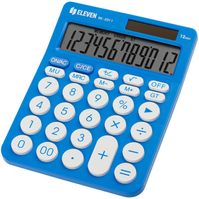 Калькулятор настольный Eleven RK-2311-BL, 12 разрядов, двойное питание, 143*192*26мм, голубой, 365639