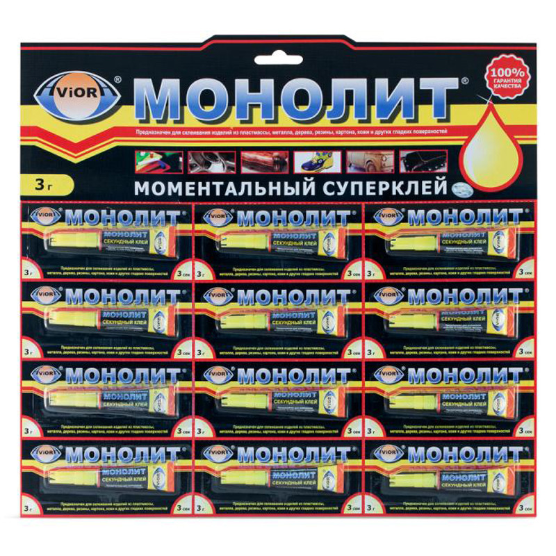 Клей Aviora "Монолит", 3г, 36 штук, 100319