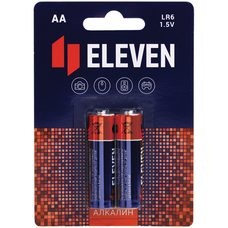 Батарейка Eleven AA (LR6) алкалиновая, BC2, 20 штук, 301747