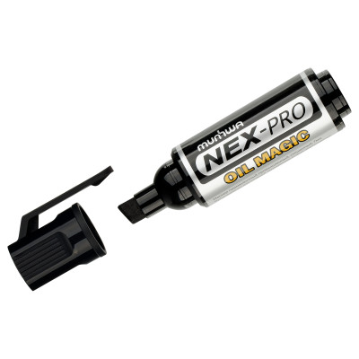 Маркер перманентный промышленный MunHwa «Nex-Pro Oil Magic» черный, скошенный, 7мм, 390570