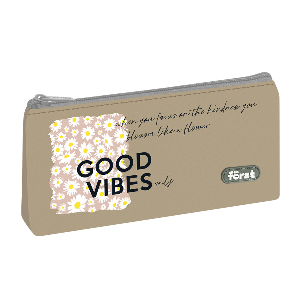 Пенал мягкий 1 отделение, 225*120*35 F?rst "Good vibes", текстиль, 379427
