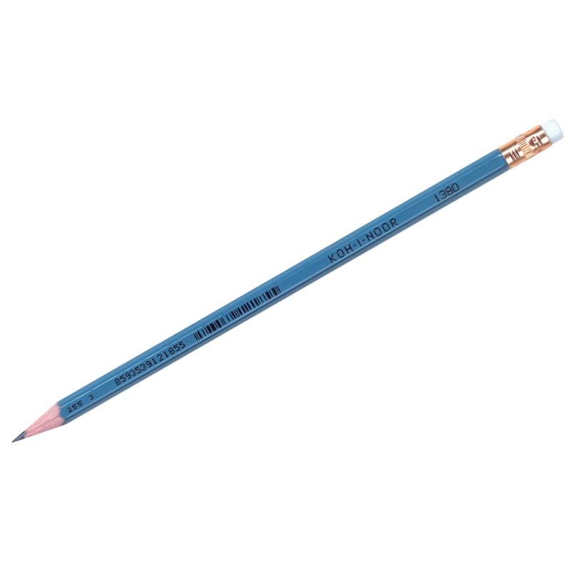 Карандаш ч/г Koh-I-Noor "Astra" HB, с ластиком, заточен., 12 штук, 001089